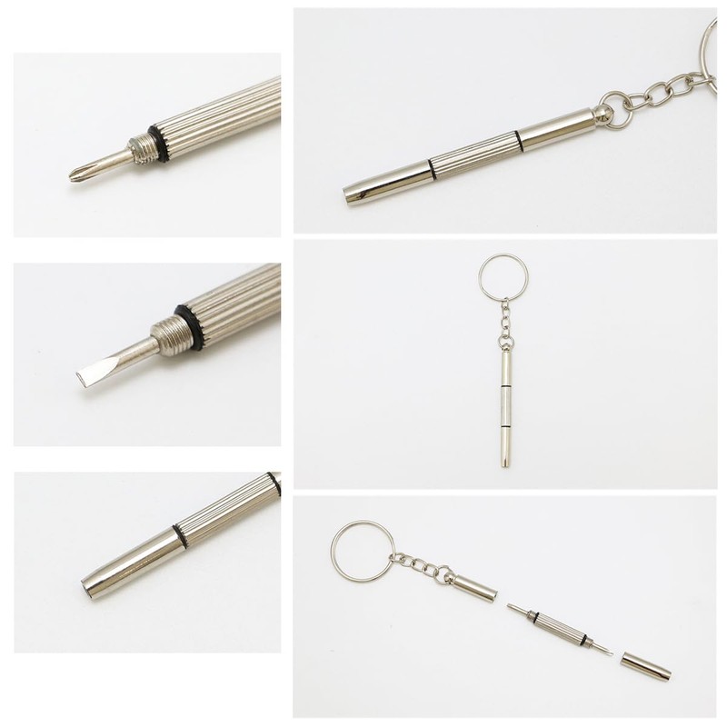 TorSor 12 Pack Eyeglass Screwdriver Keychain Mini 3in1 Flat Phillips