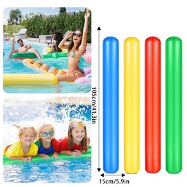 Pack of 4 Swimming Noodle Pool Noodle for Bathing or Aquasports Swimming Noodle Pool Noodle Inflatable Pool Sticks Pool Noodle for Children and Adults, Suitable for Beaches Water Parks