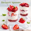 100 Pcs Dessert Spoons, 9.5cm Plastic Small Dessert Spoons, Mini