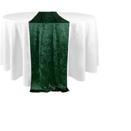 Elegant Event Essentials - Crushed Velvet Party Long Table Runner - For Spring Party, Wedding, Reception, Banquet, Home Dining Space Christmas Decoration (12” x 108”/30.48 x 274.32cm) - Bottle Green