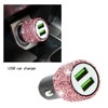 YINETTECH Dual USB Car Charger Shiny Crystal Decoration Safety Hammer