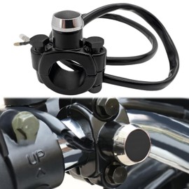 [REYLNXR] Motorcycle Self-Recovery Switch Accessories Customized Switch Aluminum Alloy Base with Start Stop Horn Power Switch (Product Contents: Black Lid and White Frame Metal Self-Recovery Switch, 2