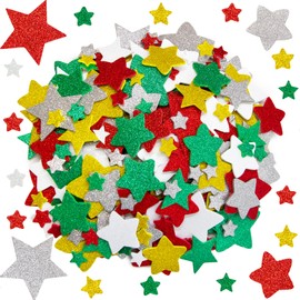 Christmas Foam Glitter Stickers Star Shapes Christmas Craft Sticker for Holiday Party Decoration 300 Pcs