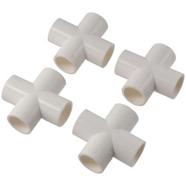 AllGIFT PVC Fittings 12pcs 4 Way Cross Furniture Grade PVC Corner Fitting Reusable 20mm 4-way Connection PVC Structures