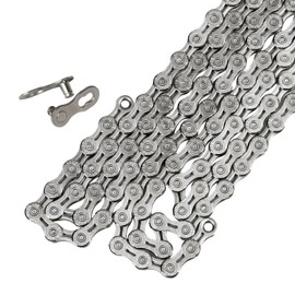 GORIX Bicycle Chain, Hollow Road Bike, 9-Speed, 10-Speed, 12-Speed, 116L Bicycle Chain, Road Bike Chain, Missing Link (GXPEED) (1, Silver, 12-Speed (GXPEED.12S))