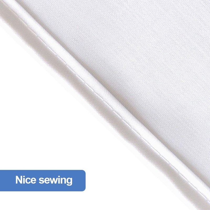 YISURE White Weighted Fabric Shower Curtain 200 drop, Waterproof Shower