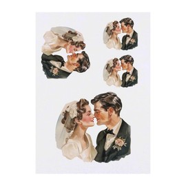 Azeeda 4 x 'Braut und Bräutigam' Temporäre Tattoos - Wasserfest, Hautfreundlich & Ungiftig · Transfers in Verschiedenen Größen (TO00077144)