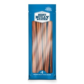 Best Bully Sticks 12 Inch All-Natural Bully Sticks for Dogs - 12” Fully Digestible, 100% Grass-Fed Beef, Grain and Rawhide Free | 8 oz