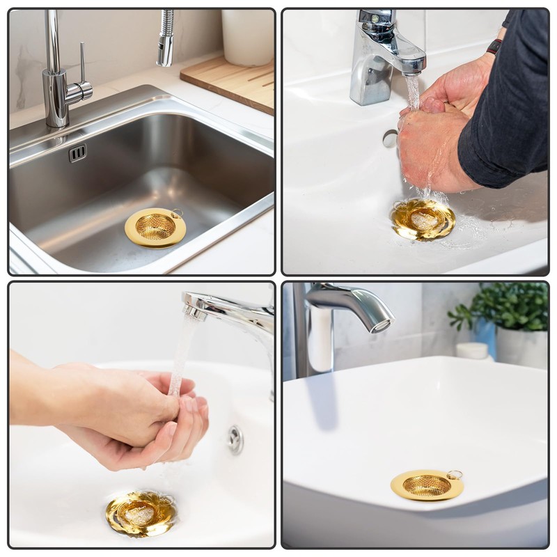 Blueden 2 Pack Kitchen Sink Strainers with Pull Ring, Large