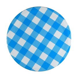Sunshine Mason Co, One Piece Mason Jar Lids 6 Pieces, Blue Gingham