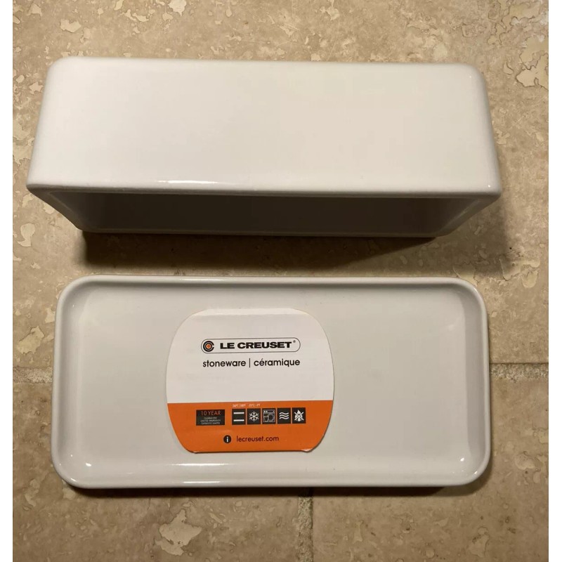 Le Creuset "White" Signature Butter Dish LE CREUSET Stoneware Covered