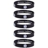 Blood THINNER Medical Alert ID Privacy Enhanced Silicone Bracelets Black