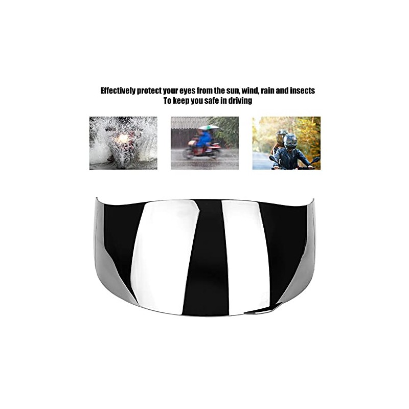 Aramox Silver Plated PC Motorcycle Wind Shield Helmet Lens Visor