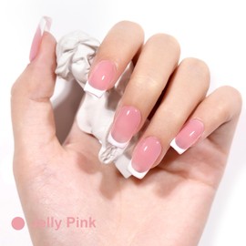L'UGX Sheer Pink Jelly Nail Polish, 15ML Neutral Nude Gel Polish Translucent Natural French UV Nail for Nail Art DIY Manicure & Pedicure at Home Salon Holiday Gifts for Women LGS-708