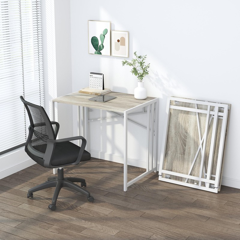 Lutown-Teen Small Folding Desk 32 inch, No Assembly Required Small