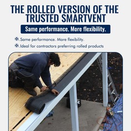 DCI Products US RoofVent- Flexible Roof Vent with Rolled Design for Easy Intake & Exhaust Ventilation - Tapered Vents Ensure Performance & Smooth Installation - Get Reliable Ventilation - 20 Foot Roll