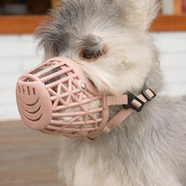 BESPORTBLE Dog Muzzle Medium For Dogs Small Cover for Pets No Bark Adjustable Biting Puppies Nylon Pink Anti-Bite and Anti-Bark Pet Mouth Cover, Pink, Fits up to 20Lbs