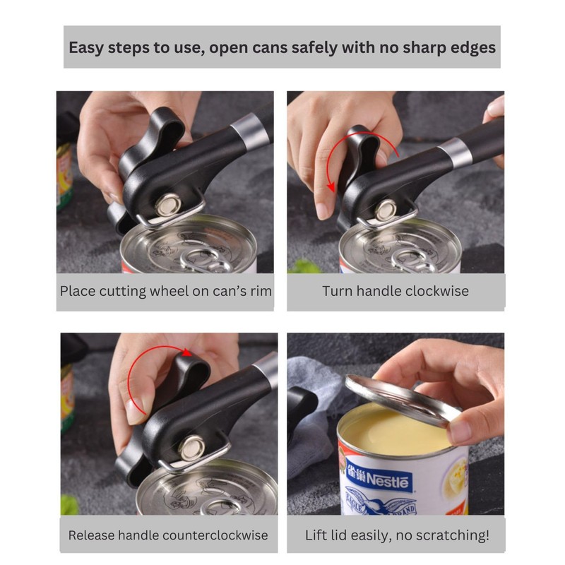 Fan Wu Safe Side-Cut Manual Can Opener – Smooth Edge,