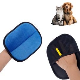 lasuroa Double-Sided Pet Grooming Gloves, Electrostatic Versatile Static Pet Hair Remover Glove Reusable Static Cat Grooming Tools for Carpet Couch Clothing Furniture Supplies (Blue)