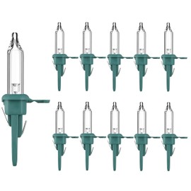 JL Missouri Parts 10 LED Clear 3.4 Volt .068 Watt Mini Bulb Christmas Light Bulbs Tree Light Replacement Indoor Outdoor