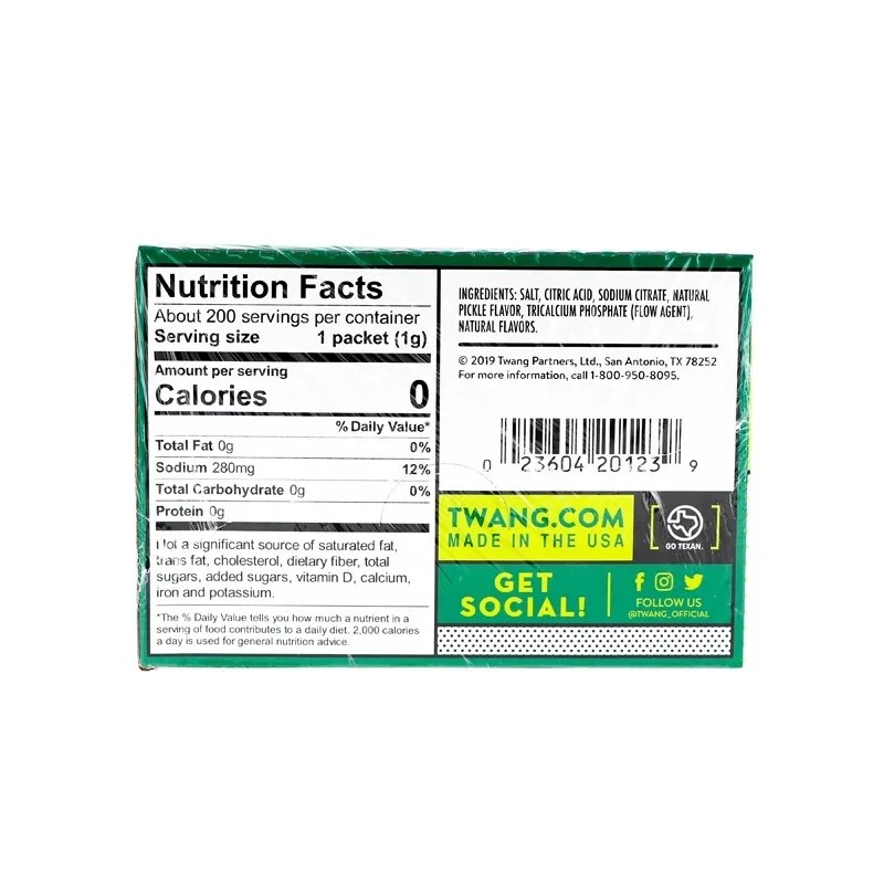 Twang Twangerz Pickle Salt - Packets 200-Ct