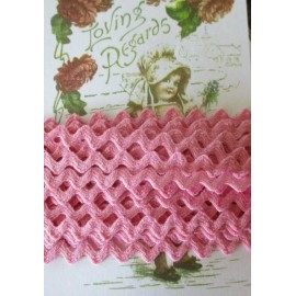 Unbranded 5 yd~1/4" Vintage Bubble gum pink  Cotton Ric Rac Trim~doll~old stok ~ rick rack
