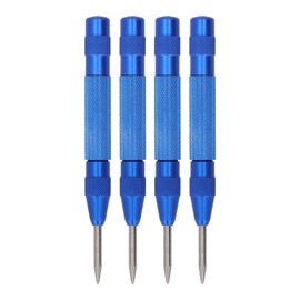 MUNEFE Center Punch, Spring Loaded Center Hole Punch, Automatic Center Punch Suitable for Installation Maintenance (4Pcs 5in) (Blue)