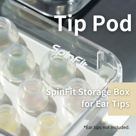 SpinFit Tip Pod - Storage Box for Ear Tips - Extra Transparent and Thick Material - BPA-Free (PCTG) (Black)