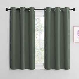 NICETOWN Blackout Curtain Panels, Home Decoration Thermal Insulated Solid Grommet Blackout Drape for Dining Room (Dark Mallard, 1 Pair, 42 by 48-Inch)