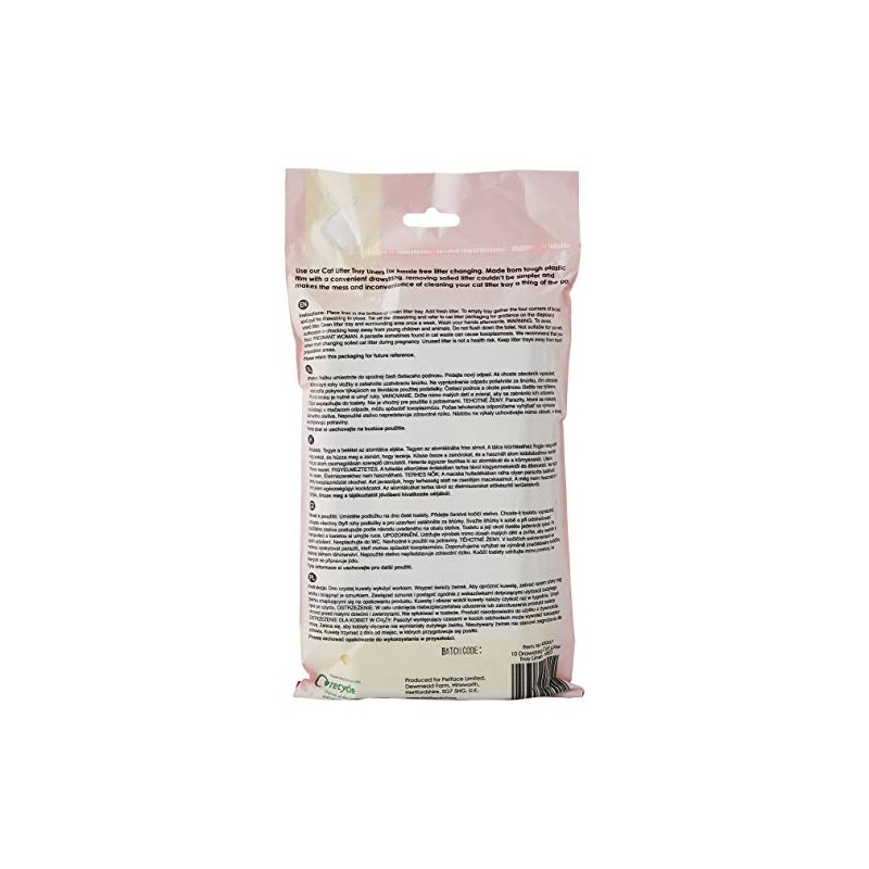 Petface Drawstring Cat Litter Tray Liner, Medium (Pack of 10),Packaging