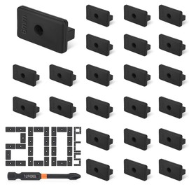 Vipuikos Pack of 200 WPC Clips 6 mm Hidden Attachment with T-Clip with Bit Screwdriver, 6 mm Patio Clips Plastic for WPC/BPC Flooring Clips, Black WPC Mounting Clips 35 x 18.5 x 10 mm