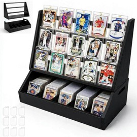 Detachable Trading Card Display Stand, Tiered Showcase and 5-Row Organizer