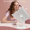 LED Tri-Fold Vanity Mirror with Lights, Touch Screen and 3X/2X/1X
