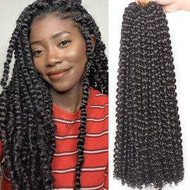 Leeven 24 Inch Passion Twist Braiding Hair 7 Packs Water Wave Crochet Hair for Women Pre Looped Hair Braids for Distressed Faux Locs 18 Beachs/Pack Bohemian Braids Hair Extensions 2#