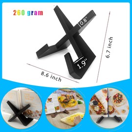 Wooden Recipe Book Holder, Retro Plate Stand for Display, Country Rustic Wooden Cookbook Stand, Cook Book Stand for Kitchen Countertop, Multifunctional Display Stand (1 in Black)