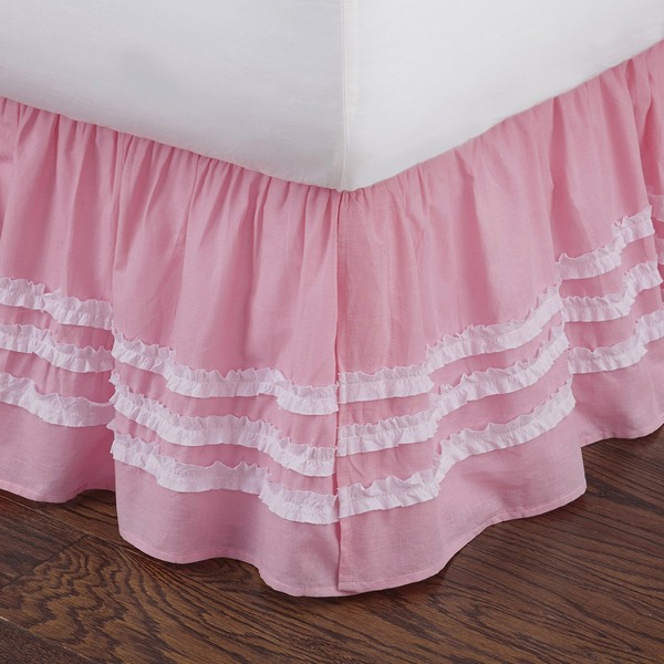 Levtex Pink Ruched Twin Bed Skirt