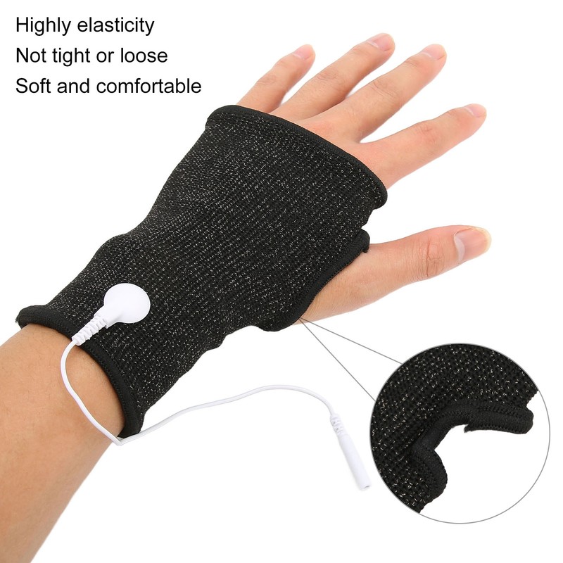 2pcs Conductive Wristband Reduce Pain Swelling Silver Fiber Elastic for