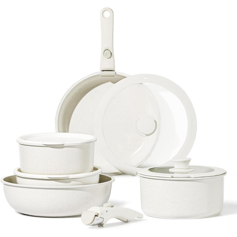 12pcs Pots and Pans Set, Nonstick Cookware Set Detachable Handle,