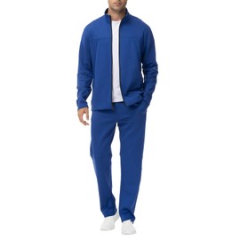 BGOWATU Men's Track suits set Sweatsuits Athletic Casual Sports Running Full Zip 2 Piece Outfits Royal Blue M