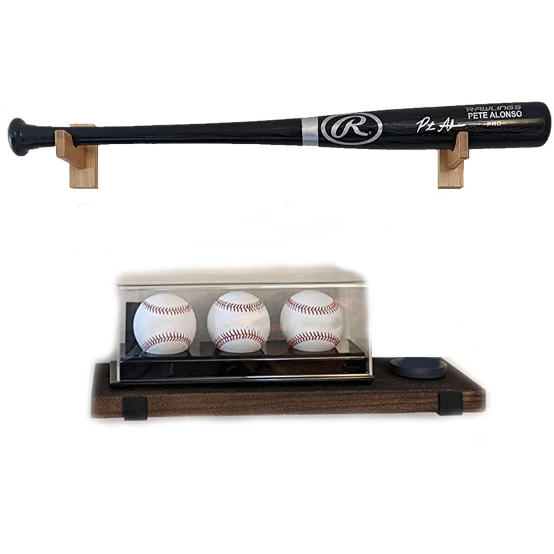 ZOENHOU 4 PCS Baseball Bat Display Case Holder, Wall Mount