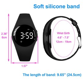 e-vibra Vibrating Alarm Watch, Water Resistant Potty Training Wristband Rechargeable Medical Reminder Watch with Timer and 15 Daily Alarms (Grey)