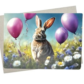 Whitman and Daughter Rabbit Birthday Card (1 Premium Card, 5X7 Inch) bunny rabbit card perfect for retirement, Easter, or any celebration - 940