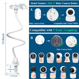 EYSAFT Baby Monitor Holder Mount for Vtech VM924/901/928HD/7766/7764/5766HD/5764HD/5755/5263/5754HD,for Leapfroge LF930HD/LF2936/LF925/LF915/LF920