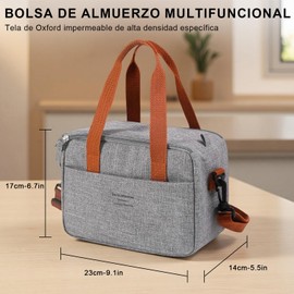 INGEQUIS Bolsa de Almuerzo Térmica de Gran Capacidad, Lonchera Impermeable con aislamiento de tela Oxford A Prueba de Goteo, Portátil para Camping, Playa, Picnics, Oficina, Gym, Escolares