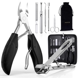 Toenail Clippers for Seniors Thick Toenails, Sharp Toe Nail Clippers Set for Men Women, Heavy Duty Fingernail Clipper Pedicure Tools for Feet, Professional Manicure and Pedicure Kit with Nail Scissors