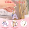 ORUZA Alphabet Initial Letter Keychain, Purple Initial Letter Keyring with