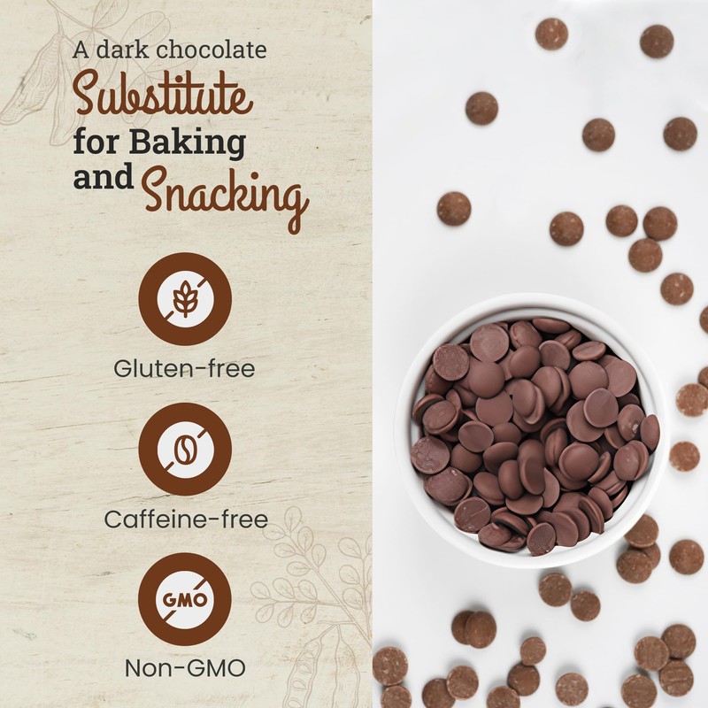 Missy J's organic Unsweetened Carob Chips 8 Oz, Vegan, Gluten