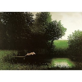 Picture Peddler Diving Pig Michael Sowa Dock Flying Pig Animals Funny Print Poster 27.5x19.5