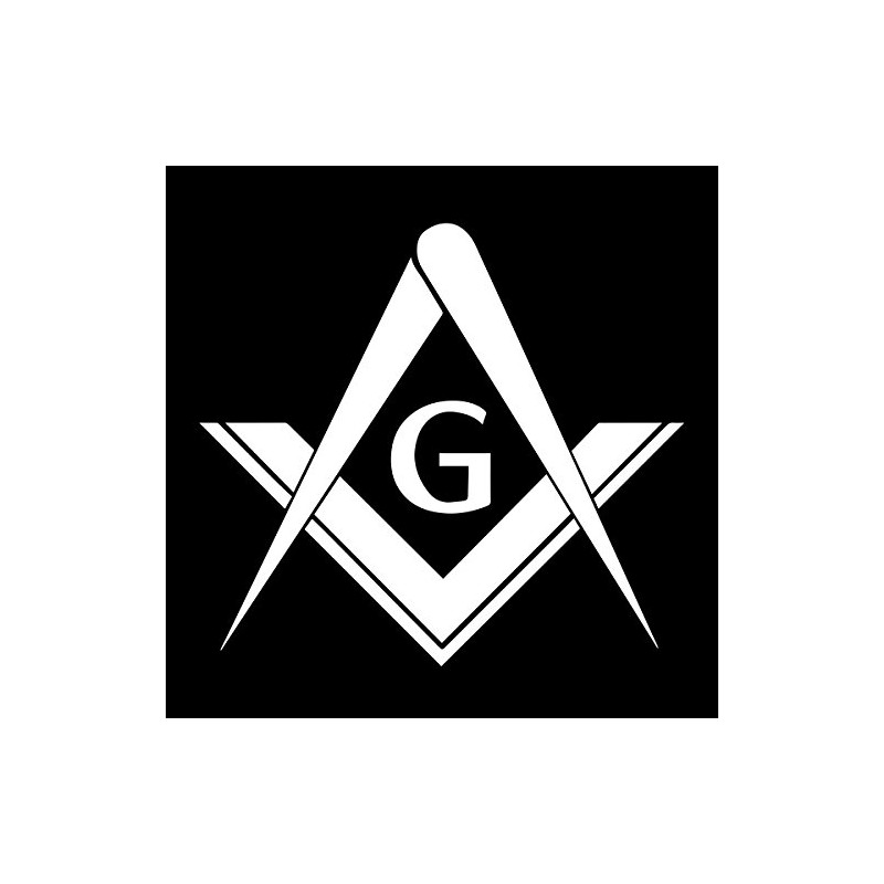 Simple Square & Compass with G Masonic Vinyl Decal -