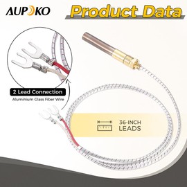 Aupoko Pilot Burner and Thermopile Assembly, 36 inch Aluminum Thermopile 250-750 MV, Pilot Burner are Equipped with Natural Gas & Propane Gas Pilot Orifice for NG/LPG Applications